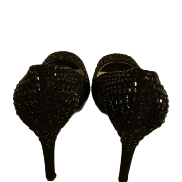 Gianna Bini Black Platform Peep Toe Stiletto 8.5 - Picture 5 of 8